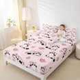 thumbnail image 3 of Manfei Cute Tea Time Kitten Bed Sheets, Sweet Cupcake Full Size Sheets, Pink, 4 Pieces, 1 Flat Sheet, 1 Fitted Sheet and 2 Pillowcases, 3 of 6