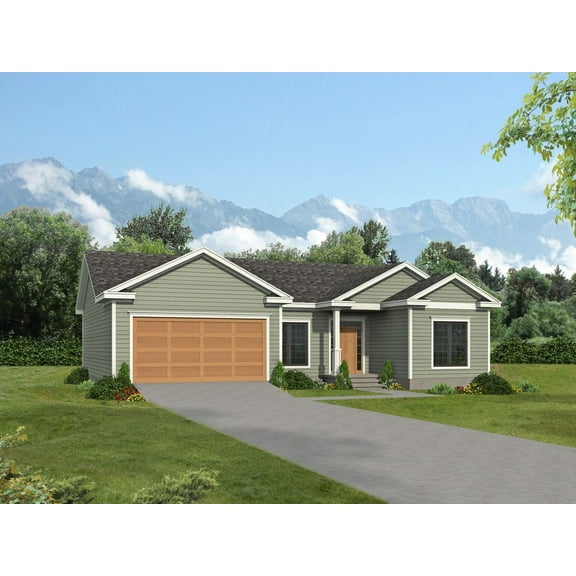 763-1329: Traditional Country 3 Bed, 2 Bath Luxury Home Plan, 1329 Sq Ft: Full Blueprints with License to Build by Home Plan Marketplace - Lesuto