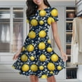 thumbnail image 2 of Geometric Bee Pattern Women's Classic Swing Skater Dress Casual Work Party Cocktail Dresses, 2 of 6