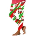 thumbnail image 2 of ClodeEU Women's Christmas Printed Leggings,High Waisted Shiny Leggings Pant,Trendy Legging Multicolor 03,Womens Plus XXXL, 2 of 5