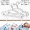thumbnail image 1 of Perchas para bebés AMZXHCQ con clips metálicos para anillos, paquete de 20, color blanco, 1 of 7