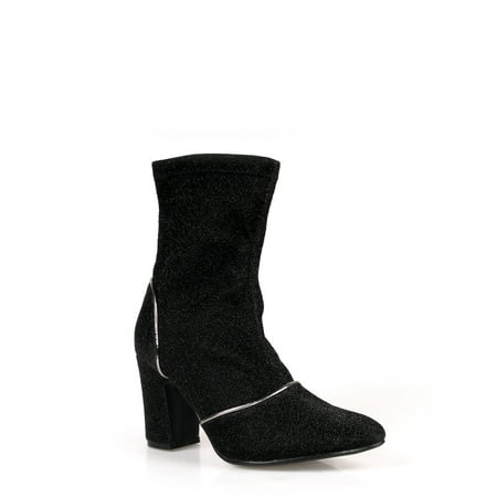 

Nature Breeze Women s Stretch Sparkle Booties in Black