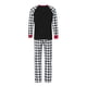 thumbnail image 4 of Pijamas navideños familiares a juego: camisetas de manga larga con cuello redondo y estampado de letras y gorro de Papá Noel, y pantalones a cuadros., 4 of 10