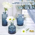 thumbnail image 5 of 12-Piece Glass Bud Vase Set, Small Vintage Flower Vases, Mini Glass Bottles for Rustic Wedding Centerpieces, Home Party Table Decor（Blue）, 5 of 7