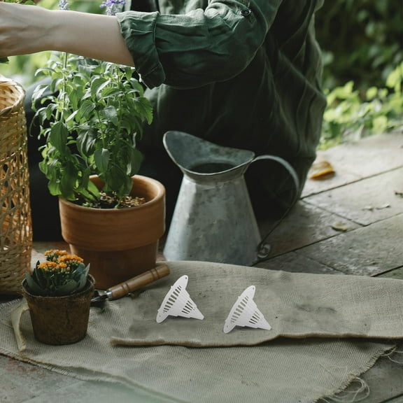 MUSEYA 50Pack Flower Pot Drainage Mesh Mats White PP Material for Plant Care