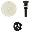 thumbnail image 1 of 16-in. W Round Bathroom Undermount Sink Set In Biscuit - Black Hardware - Overflow Drain Incl. AI-20606, 1 of 9