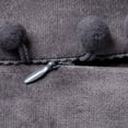 thumbnail image 5 of ZOELNIC Pack of 2 Decorative Throw Pillow Covers with Pom Poms Soft Square Velvet Pillow Case for Couch Sofa Bedroom 18''x18'' Dark Gray, 5 of 8