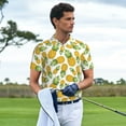 thumbnail image 4 of Daiia Pineapple Pattern Men’s Polo Shirts,Solid Deck Shirt,Classic Fit, Breathable Cotton Polo for Casual and Sport Wear-, 4 of 7