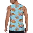 thumbnail image 3 of Easygdp Turtles And Corals Men's Tank Top, Sleeveless Muscle T Shirts, Breathable, Quick-Dry, Loose for Gym, Running, Fitness - Medium, 3 of 9