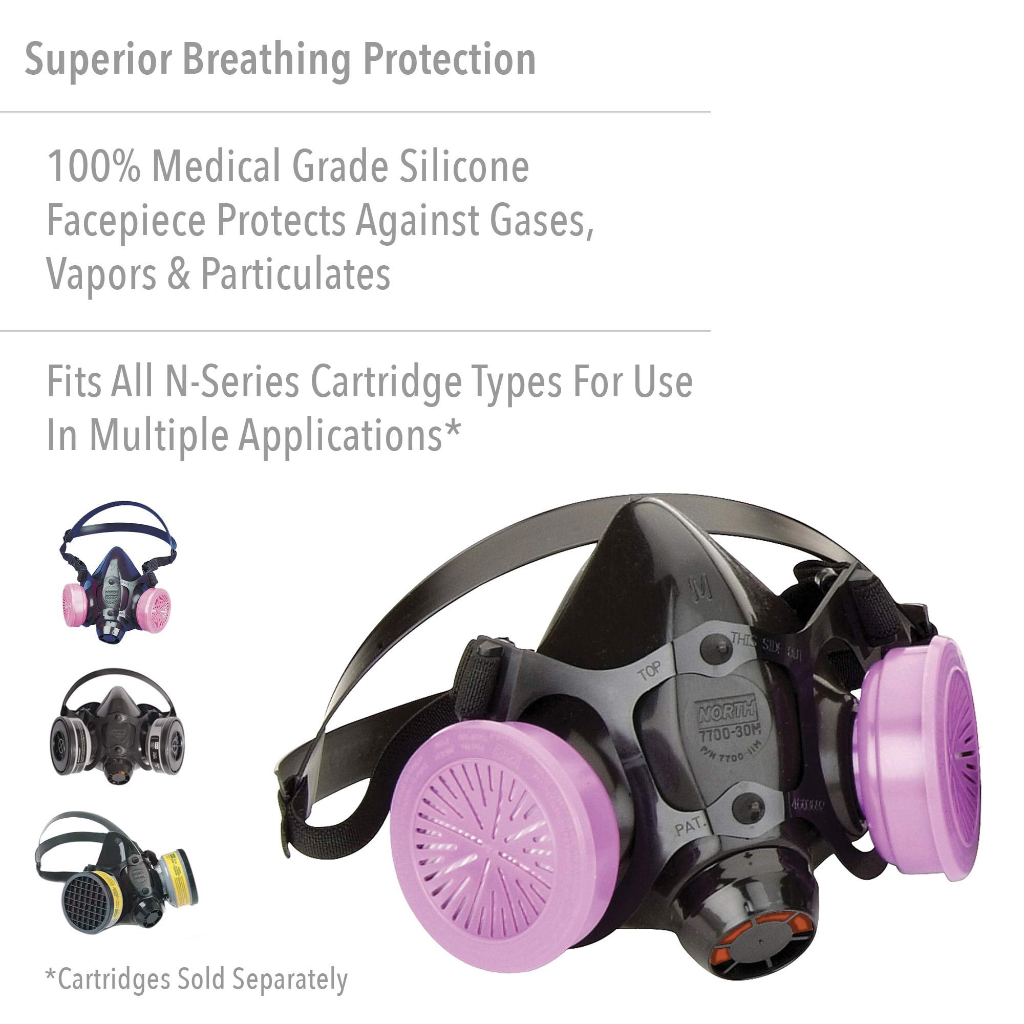 North by Honeywell 7700 Series Niosh-Approved Half Mask Silicone
