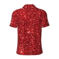 thumbnail image 3 of Xecao Red Glitter for Mens' Casual Short Sleeve Button-Down Polo Shirts for a Classic Golf Look, 3 of 9