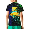 thumbnail image 2 of Geometry Dash T-Shirts Summer Short Sleeved Shirt For Boys Girls Kids Casual Tee Tops Breathable Blouse Small, 2 of 6
