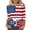 Blue, variant on Women's Tops 4th of July 3/4 Sleeve T-Shirt Plus Size American Flag Printed Round Neck Loose Fit Patriotic Casual Blouse Tops S-5XL