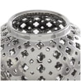 thumbnail image 4 of DecMode 10" x 18" Silver Ceramic Decorative Jars with Geometric Cutout Design and Lid, 1-Piece, 4 of 8