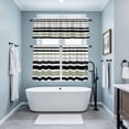 thumbnail image 3 of Sage Green Black Stripe Kitchen Curtains Sets for Windows 36 Inch Length, Modern Abstract Coarse Striped Rod Pocket Window Treatments Tier Curtains and Valances Set for Bedroom/Bathroom, 3 of 8