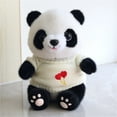 thumbnail image 3 of Plush Panda Bear Stuffed Animal with Love Heart Shaped Print Sweater, Soft Cuddly Toy Gift for Valentine's Day, Birthday, Anniversary, Home Decor, 10 Inch Cute Panda Plush Doll, 3 of 3