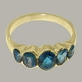thumbnail image 5 of LBG British Made 14k Yellow GoldWomens Ring Natural London Blue Topaz Band Ring - 33 size options - Size 7.5, 5 of 6