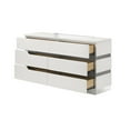 thumbnail image 4 of Benjara Ara 63 Inch Wide Dresser, 6 Drawers, Crystal Accents, White Laminate Finish, 4 of 6