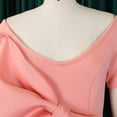 thumbnail image 6 of AURA Plus Size Women Sexy V Neck Big Bow High Waist Split Maxi Party Dress Elegant Bodycon Evening Gown, 6 of 8