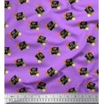 thumbnail image 1 of Soimoi Purple Silk Fabric Floral & Be You Text Print Fabric by Yard 42 Inch Wide, 1 of 5
