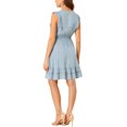 thumbnail image 3 of Allegra K Women's Sleeveless V Neck Lace Trim Ruffled Dresses, 3 of 6
