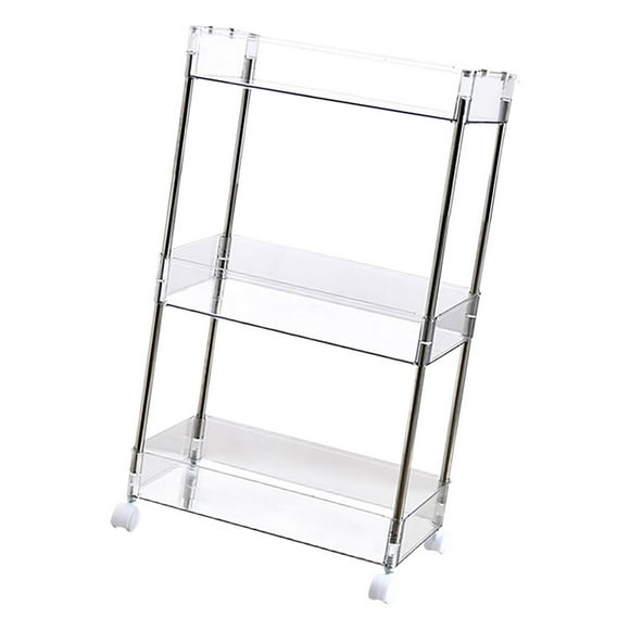 Dormitory Storage Shelf, Transparent Storage Shelving Unit Acrylic for Home 3 Layers 62x37x20.5cm