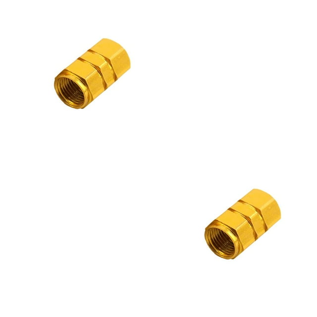 VONKY 4 Pieces Decorative Tire Caps Convenient Firm Tires Valve Cover Tire Plug Covers Modifying Accessory with Bright Color Golden 2Set
