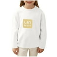 thumbnail image 2 of hengsof Girls' Long-Sleeve Sweatshirt Minimalist Graphic Print Casual Basic Crewneck Top, 2 of 6