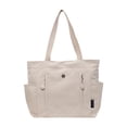 thumbnail image 1 of Bolso tote de lona, ​​bolso de fin de semana moderno, bolso cruzado para ir de compras, bolso de viaje para mujer. Blanco, 1 of 7