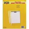 School Smart Polypropylene Heavy Weight Non-Glare Reinforced Sheet Protector, Clear, Pack of 50