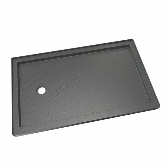 DreamLine DLT-1130601-T44 SlimLine 30" D x 60" W x 2 3/4" Left Drain Single Threshold Shower Base in Slate Gray