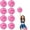 Mixed Pink, variant on 8 Pcs Cheerleading poms,pom poms Cheerleading with Finger Holes Metallic Foil Cheer Pom Pomsfor Dance, Matches, Team Spirit Sports (Mixed Blue)