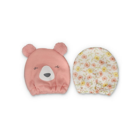 Carter's Child of Mine Newborn Girls Critter Mittens Set, 2-Pack