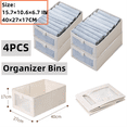 thumbnail image 5 of 4 Pack Storage Bins, Storage Containers for Organizing Clothing, Jeans,Closet - Closet Organizers and Storage Grey, 5 of 8