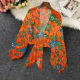thumbnail image 5 of Jjayotai Women's Tie Front Tops, Long Sleeve Chiffon Blouse, Fashion Spring Summer Outfits 2025, Lightweight Cardigan, Kimono Coverup, 5 of 6