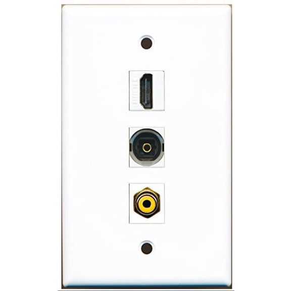 RiteAV - 1 Port HDMI and 1 Port RCA Yellow and 1 Port Toslink Wall Plate
