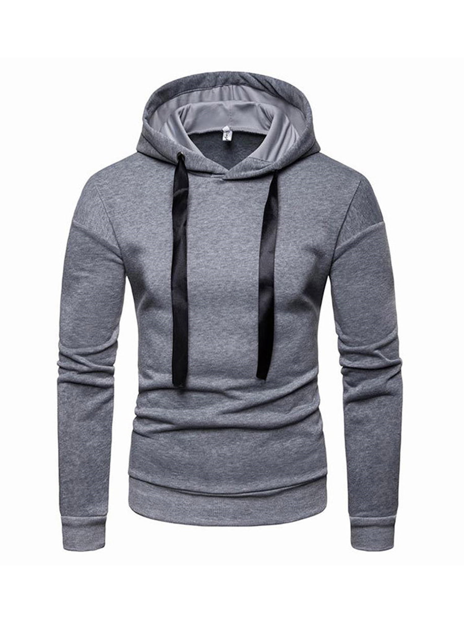 Men's Long Sleeve Pullover Hooded Warm Fleece Cotton Sports Hoodie Sweatshirt 