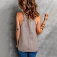 thumbnail image 6 of Usmixi Womens Tank Tops Solid Round Neck Sleeveless Shirts Loose Lightweight Denim Halter Strap Vest Blouse Khaki l, 6 of 7