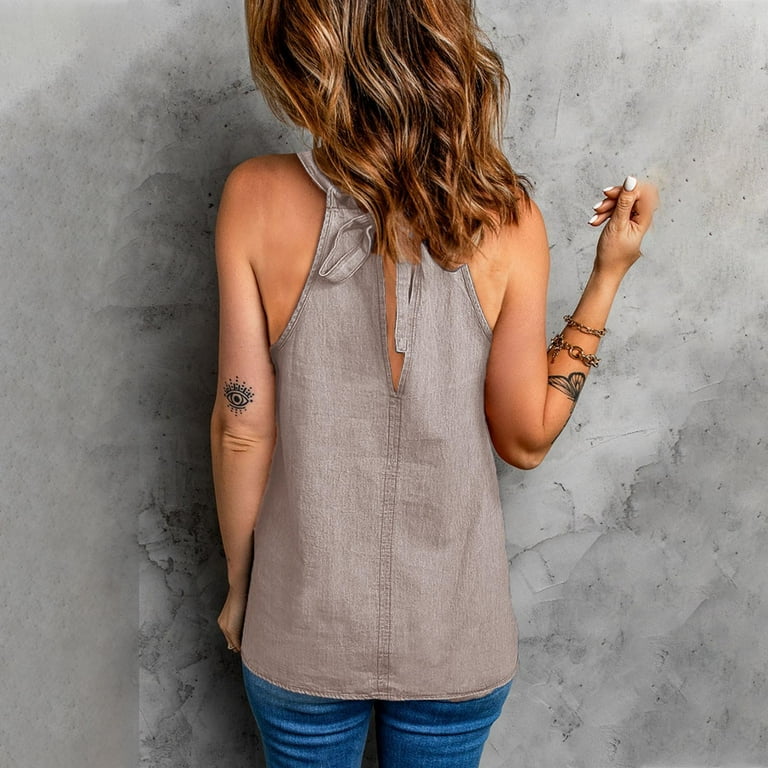 【新品】bIhlc Back Print No Sleeve Tops Women's Tank Top Hot Girl Letter Graphic Mesh Sheer Tee Sexy