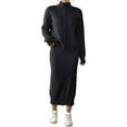 thumbnail image 2 of Conjunto de Dos Piezas para Mujer: Suéter y Falda de Punto Top de Punto y Falda Ajustada Negro S, 2 of 8