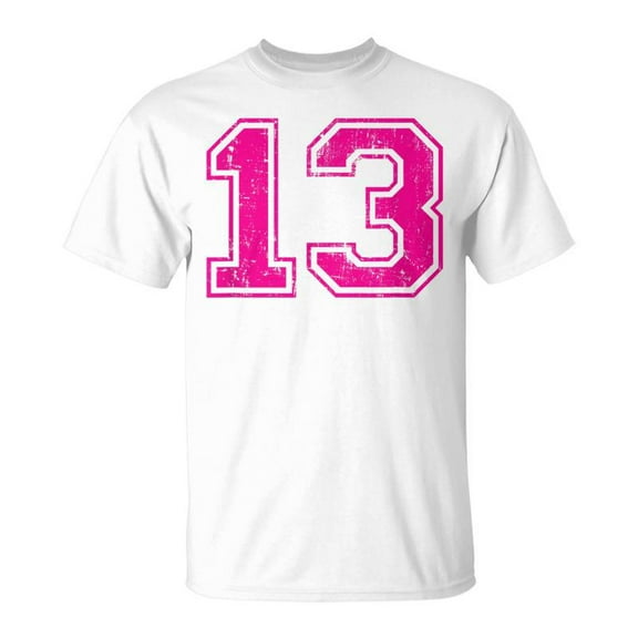 SR Number 13 Varsity Distressed Vintage Sport Team Player's T-Shirt