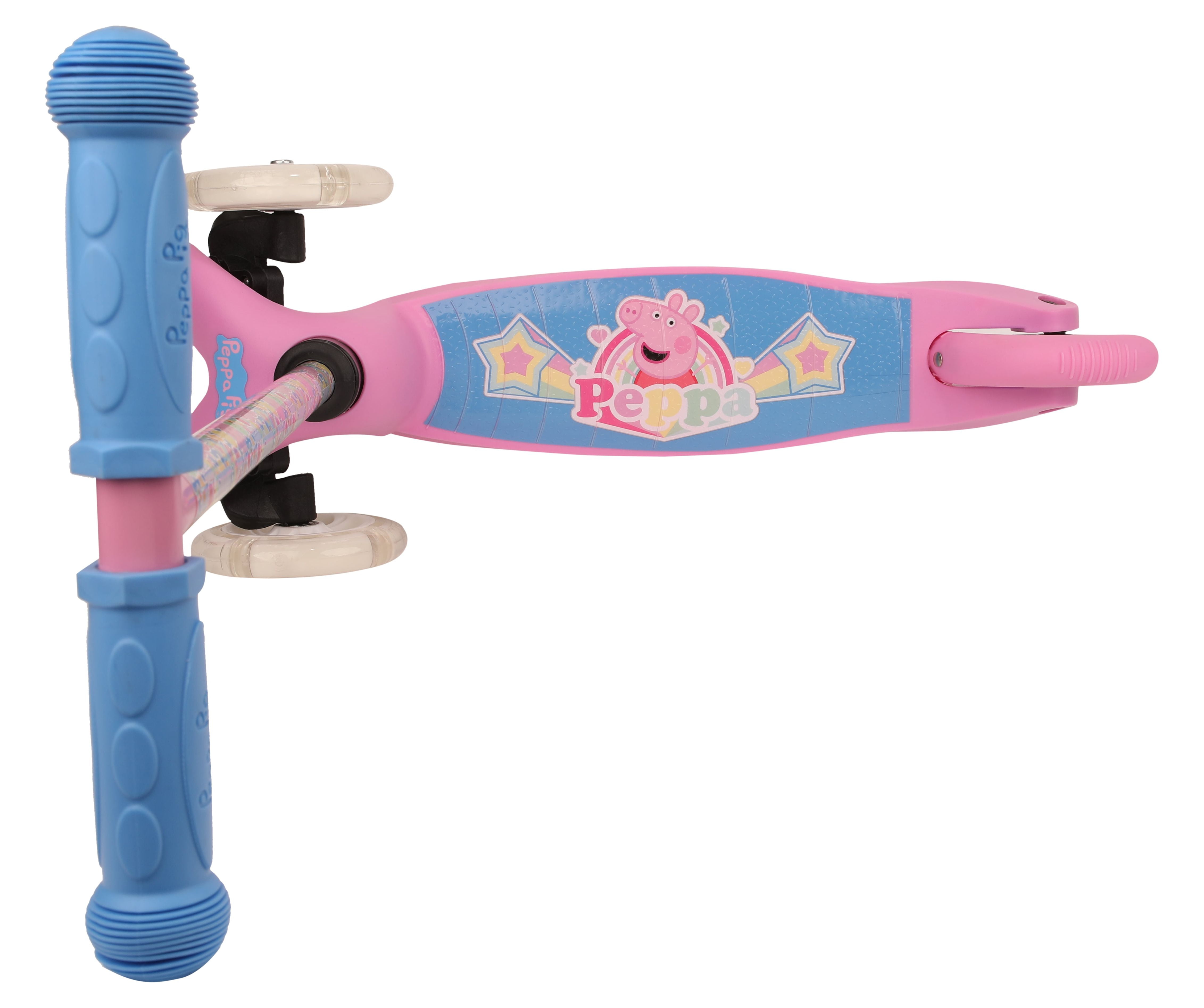 Peppa Pig 3 Wheel Tilt and Turn Scooter For Girls Ages 3 Light Up Wheels with Rear Foot Brakes Walmart