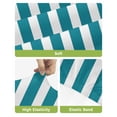 thumbnail image 4 of Teal Striped Bar Stool Covers Set of 6, Simple Art Vertical Stripe Farmhouse Stretch Washable Bar Chair Covers with Backs, Removable Pub Counter Height Chair Cover for Kitchen Dining Room Cafe, 4 of 7