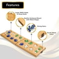 thumbnail image 2 of Point Games Solid Wood Deluxe Mancala - Folding Board Game w Metal Latch and Glass Marbles- Portable Strategy Travel Game - Recommended Ages 6+, 2 of 5