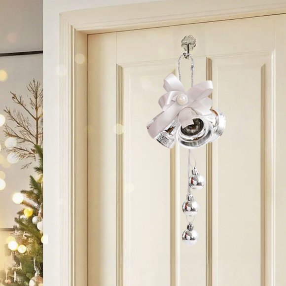 Colgante de campanilla de viento navideña | Decoración festiva con sonido nítido | Adorno colgante para puerta, árbol y hogar