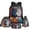 Galaxy Wolf, variant on Uorisanigo Galaxy Wolf School Backpack Set with Lunch Box Pencil Case Water Bottle Holder Pouch, 4 Pieces, Boys, Bookbag Children's Backpacks for Middle School