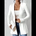 thumbnail image 4 of Chaqueta de Traje Informal de Oficina para Mujer, de Larga, con un Botón y Abertura Frontal, con Diseño de Gofre L, 4 of 8