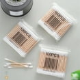 thumbnail image 2 of Amdohai 100 Unités Coton Swabs avec Bâton en Bois Double Rond, 2 of 7