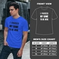 thumbnail image 4 of Greenyef Graphics I Paused My Game to Be Here Gamer Gift Funny Tee Men's T-Shirt Style-31 (Royal Blue & Black, Small), 4 of 6