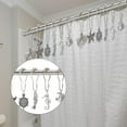 thumbnail image 4 of 12Pcs Ocean Theme Shower Curtain Rings Iron Shower Curtain Hooks Rings with Alloy Animal Pendants Starfish Fishbone Octopus Metal Shower Rings Hooks, 4 of 8
